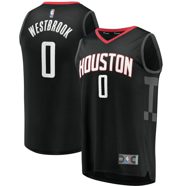Maillot Houston Rockets Homme Russell Westbrook 0 Statement Edition Noir